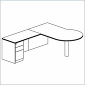 Mayline Luminary 72 Right P-Shaped Desk, Return and Box-Box-File Pedestal