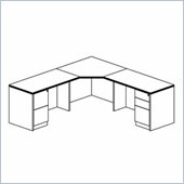 Mayline Luminary 36 Corner Table, Return, Box-Box-File Pedestal and File-File Pedestal