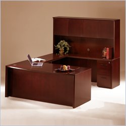 Mayline Corsica 66 Bow Front Computer Desk with Bridge, Credenza, Hutch and Mobile Filing... by Mayline