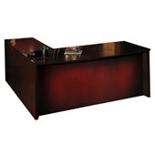 Mayline Corsica 72 Inch Bow Front Executive Computer Desk, Right Return, Center Drawer and Filing Cabinets