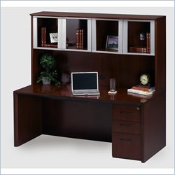 Mayline Corsica 66 Wood Executive Desk with Hutch-Mahogany