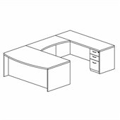Mayline Mira Desk, Credenza, Bridge and Two (2) Box-Box-File Pedestals
