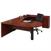 Mayline Mira Peninsula Table, Credenza, Bridge and Box-Box-File Pedestal