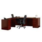 Mayline Mira Corner Table, Two (2) Returns and Two (2) Box-Box-File Pedestals