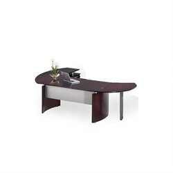 Mayline Napoli 63 Curved Wood L-Shaped Desk-Sierra Cherry