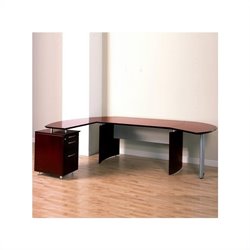 Mayline Napoli 63 Wood L-Shaped Desk-Mahogany
