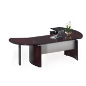 Mayline Napoli 72 Desk with Curved Single Pedestal Extension and Center Drawer