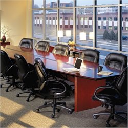 Mayline Corsica Boat Shaped 18' Conference Table with Slab Base