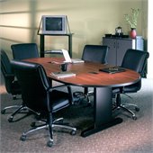 Mayline CSII Boat Shaped 8' Narrow Conference Table with Trestle Base