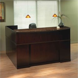Mayline Sorrento Reception Desk with Marble Counter and Right Return