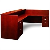 Mayline Mira Double Pedestal Reception Station with Return