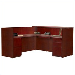 Mayline Luminary Double Box/Box/File Pedestal Reception Station with Return