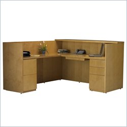 Mayline Luminary Double Pedestal Reception Station with Return