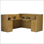 Mayline Luminary Double Pedestal Reception Station with Return