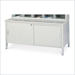 Mayline Mailflow Systems 36 W Storage Table w/ Doors, Lock & Shelfand High Pressure Laminate