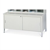 Mayline Mailflow Systems 60 W Storage Table with Doors, Lock & Shelf and High Pressure Laminate