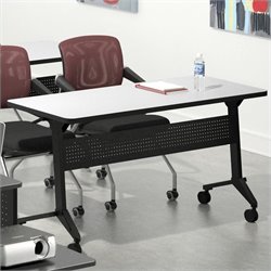 Mayline Flip-N-Go 18 x 48 Low Pressure Laminate T-Mold Table in Folkstone