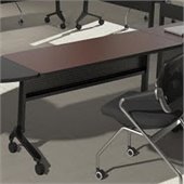 Mayline Flip-N-Go 24 x 60 Low Pressure Laminate T-Mold Table in Mahogany