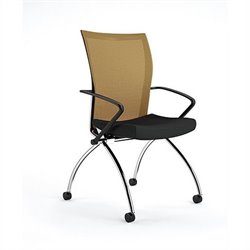 Mayline Valore High-Back Chair in Black and Orange (Set of 2)