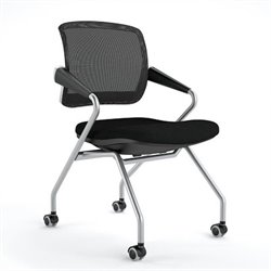 Mayline Valore Mid-Back Chair in Black (Set of 2)