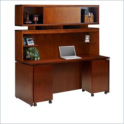 Mayline Stella 72 x 30 Desk with Hutch and 2 Mobile Pedestals