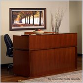 Mayline Stella 72 x 30  Desk with Reception Screen, Mobile Pedestal, and Center Drawer in Toffee
