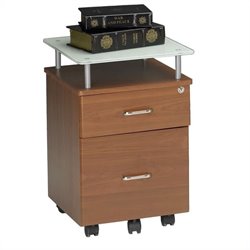 Mayline Glass-top Mobile Pedestal File