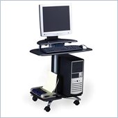 Mayline Eastwinds Mobile Wood Computer Cart with Mid-Back Office Chair