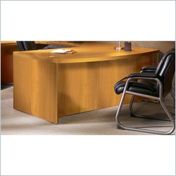Mayline Aberdeen 72 x 42 Bow Front Desk Shell in Maple Furniture Office Desks Computer Desks Mayline 351878