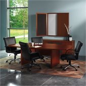 Mayline Aberdeen Boat Shaped Conference Table with Slab Base in Cherry