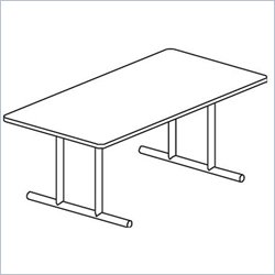 Mayline Geneva Narrow Rectangular 8' Conference Table with Trestle Base