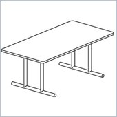 Mayline Geneva Narrow Rectangular 8' Conference Table with Trestle Base
