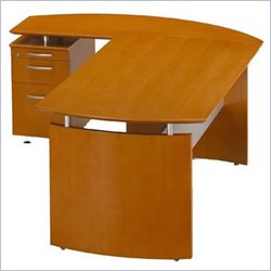 Mayline Napoli 63 L-Shape Wood Computer Desk with Left Return