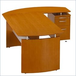 Mayline Napoli 72" L-Shape Wood Credenza with Right Return and Filing Cabinet