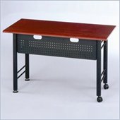 Mayline Conclave 72in x 18in Meeting Table w/  Legs and Modesty Panels in Black
