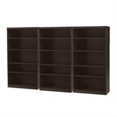 Mayline Aberdeen 5 Shelf Wall Bookcase in Mocha