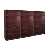 Mayline Corsica 5 Shelf Wall Bookcase in Mahogany