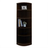 Mayline Sorrento 5 Shelf Quarter-Round Bookcase in Espresso