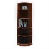 Mayline Sorrento 5 Shelf Quarter-Round Bookcase in Bourbon Cherry