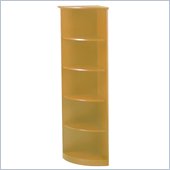 Mayline Corsica 5-Shelf Quarter Round Corner Wood Bookcase in Golden Cherry