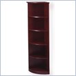 ADD TO YOUR SET: Mayline Corsica 5-Shelf Quarter Round Corner Wood Bookcase in Sierra Cherry