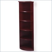 Mayline Corsica 5-Shelf Quarter Round Corner Wood Bookcase in Sierra Cherry