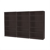 Mayline Sorrento 5 Shelf Wall Bookcase in Espresso