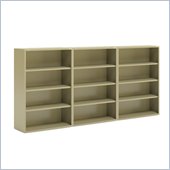 Mayline CSII 4 Shelf Metal Wall Bookcase in Putty