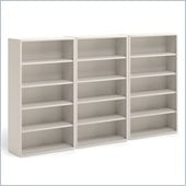 Mayline CSII 5 Shelf Metal Wall Bookcase in Mist