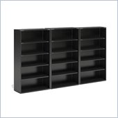 Mayline CSII 5 Shelf Metal Wall Bookcase in Black