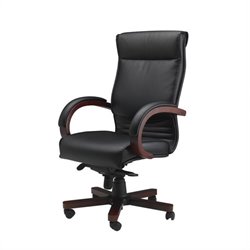 Mayline Mercado Corsica Wood-Leather Office Chair