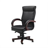 Mayline Mercado Corsica Wood-Leather Office Chair