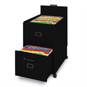 Mayline Mobilizer 2 Drawer Mobile Vertical Filing Cabinet in  Black