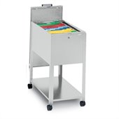 Mayline Mobilizer 1 Drawer Mobile Metal File Cabinet with Lid in Gray